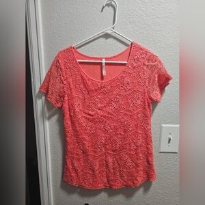 Leo And Nicole Coral Orange Top